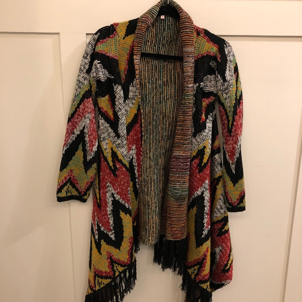 Aztec print cardigan